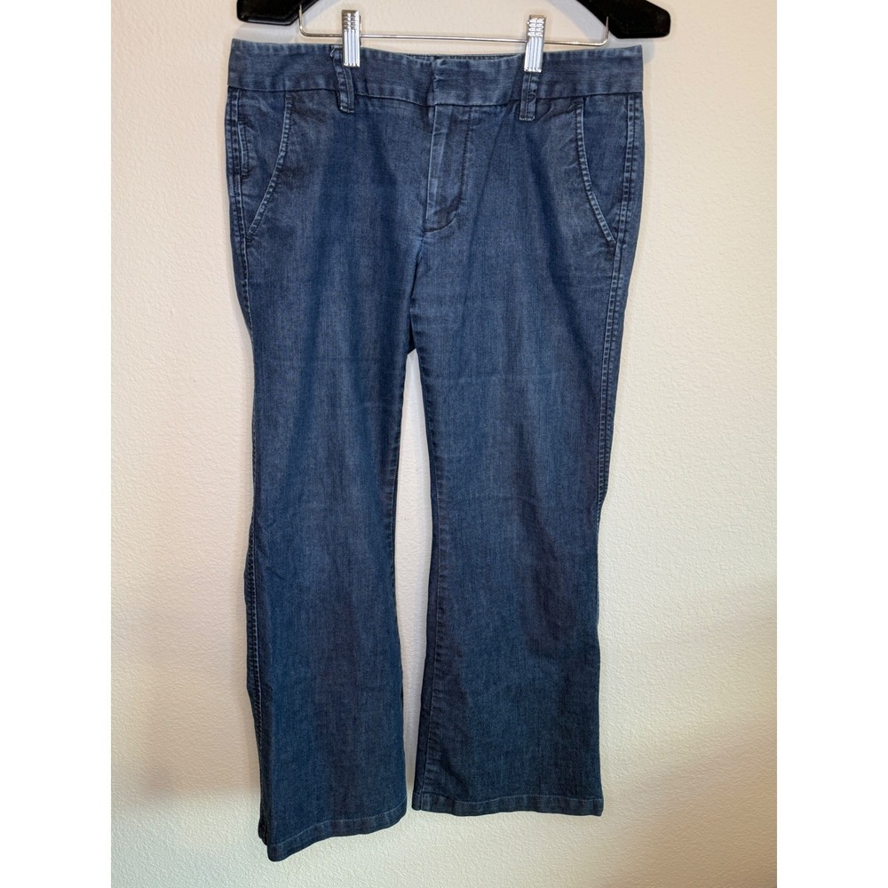 Gap brand Denim Wide Leg Blue cotton blend Casual Women's trousers size 6 reg - Picture 5 of 13